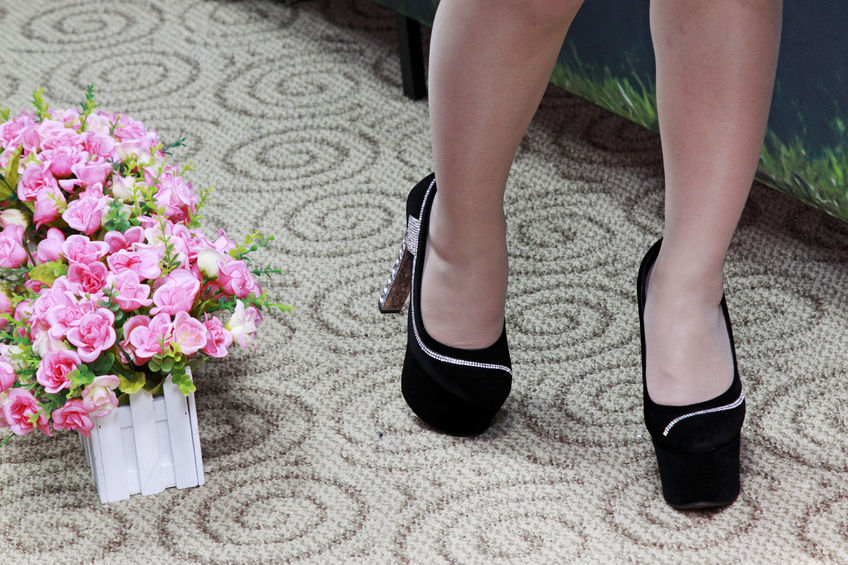 Crossdresser High Heels on Carpet