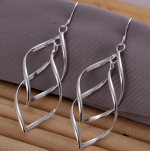 Silver Twist Hook Earrings